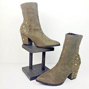 Michael Antonio Gray Faux Suede Jazzy Star Booties Sz 6.5 NWOB MUST SEE!